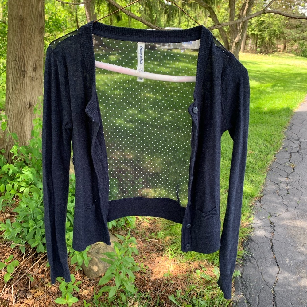 pretty junior cardigan with mesh back